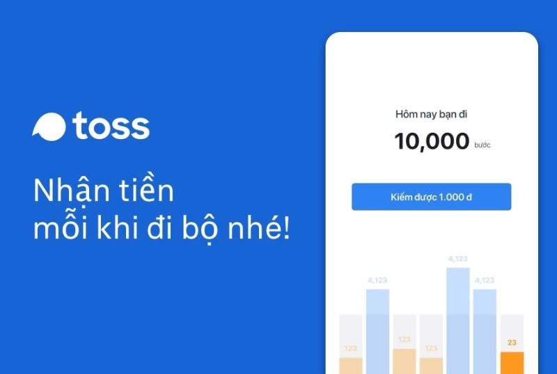 Toss - App đi bộ kiếm tiền online uy tín