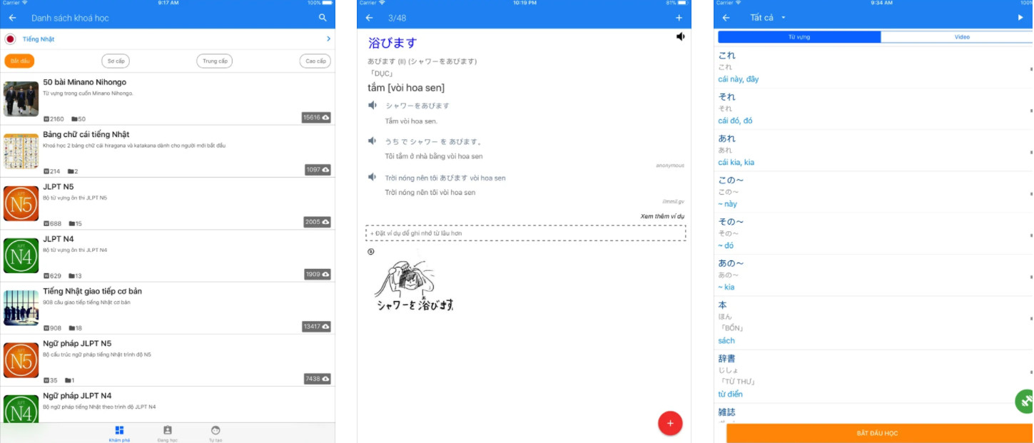 ứng dụng học tiếng Nhật cho người mới bắt đầu Minder