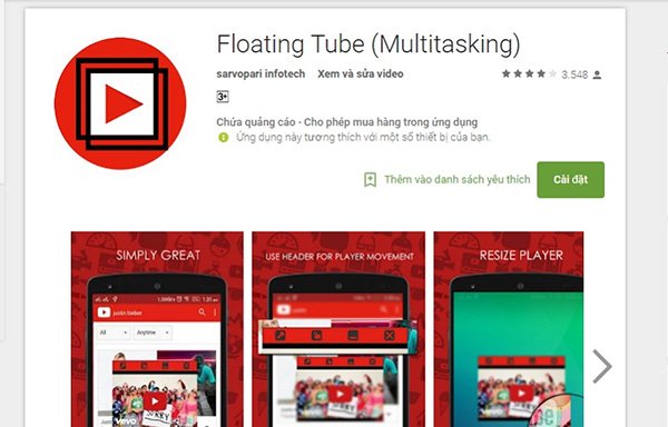 Tải ứng dụng Floating Tube về điện thoại