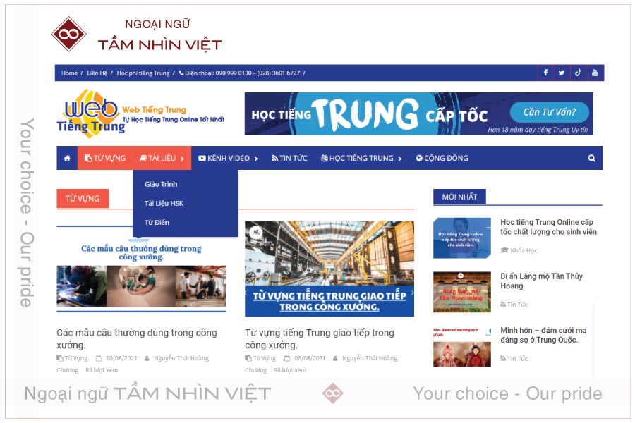 Web học tiếng Trung online Web tiengtrung