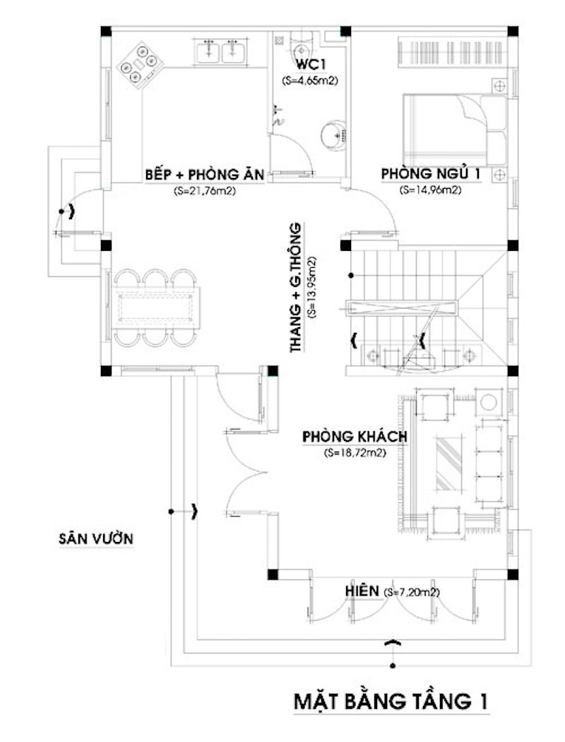 Bản vẽ xây nhà 2 tầng 600 triệu có đầy đủ công năng 