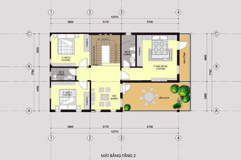 Tầng 2 mẫu nhà chữ l 2 tầng 600 triệu