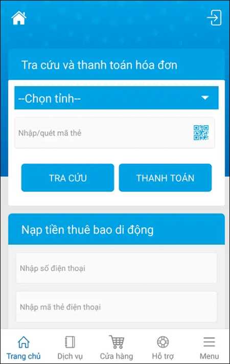 Thanh toán cước Internet VNPT trên ứng dụng My VNPT