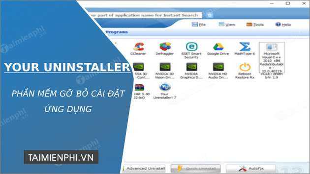Your Uninstaller - Phần mềm gỡ bỏ cài đặt ứng dụng -taimienphi.vn