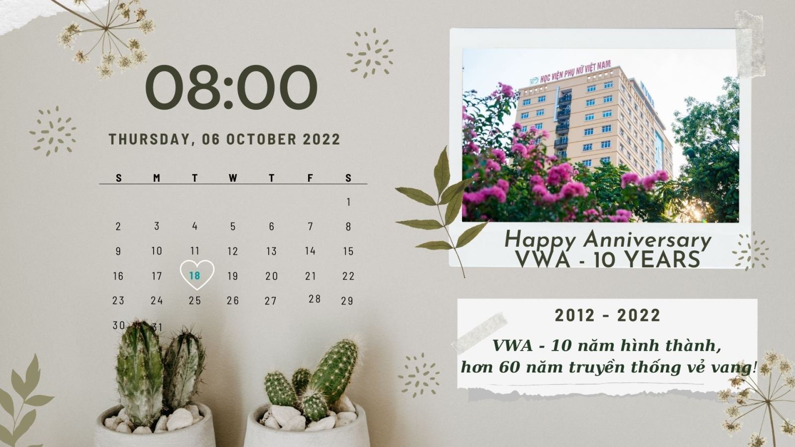 Lễ kỉ niệm 10 năm thành lập Học viện và khai giảng năm học 2022 - 2023 | Học viện Phụ nữ Việt Nam